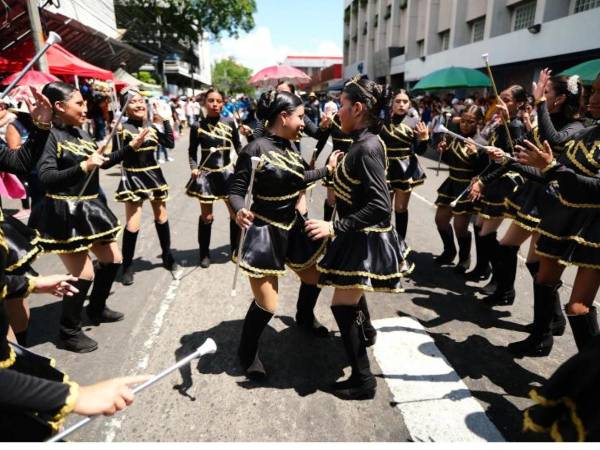El cuadro de palillonas en uno de los shows durante el recorrido de esta institución sobre la tercera avenida.