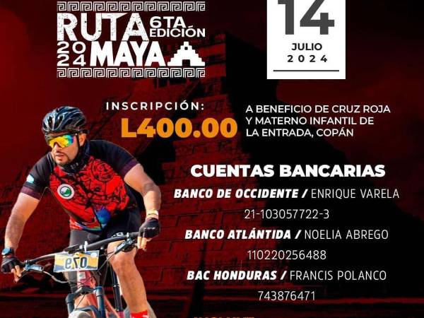 La Ruta Maya 2024 se realiza el domingo 14 de julio en La Entrada, Copán.