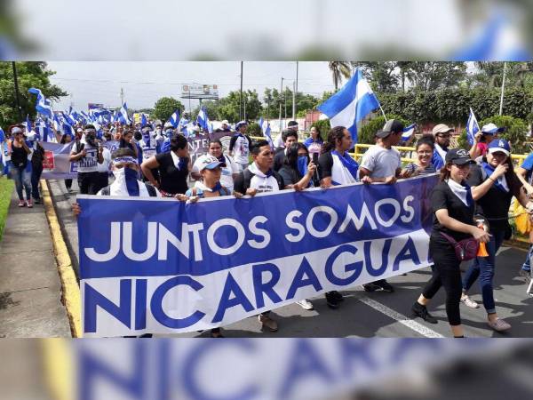 Opositores nicaragüenses en protesta.