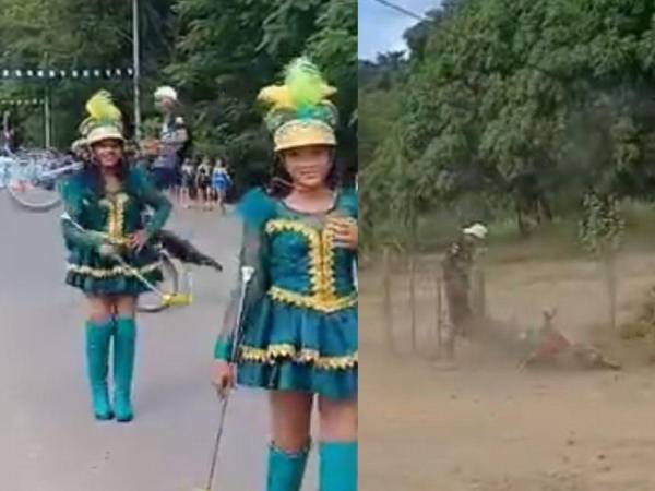 Capturas de pantalla del video donde el joven quedó revolcado por hacer “pique” en su motocicleta.