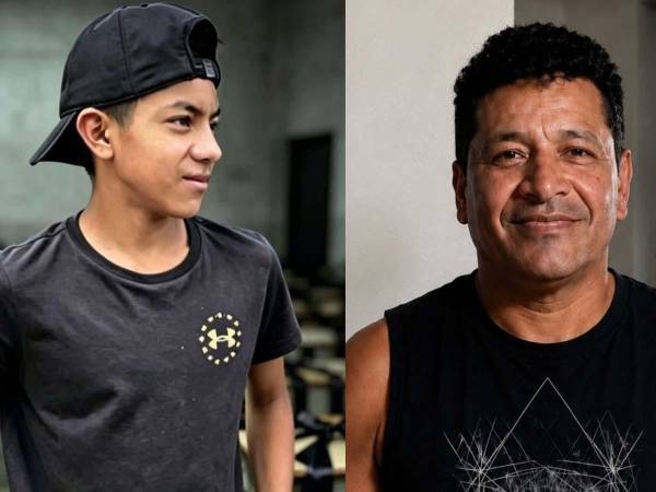 Foto en vida de José Matías García, de 47 años, y Fredy Orlando García Cano, de 13 años.