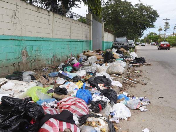 San Pedro Sula enfrenta una crisis sanitaria en la recolección de basura desde hace varios meses. Los vecinos que pagan una tasa por ese servicio y piden a las autoridades municipales actuar ante la situación que se está viviendo. En la gráfica los alrededores de centros educativos y del comedor comunitario infantil en el barrio Medina se ha formado un basurero cladestino a vista de las autoridades.