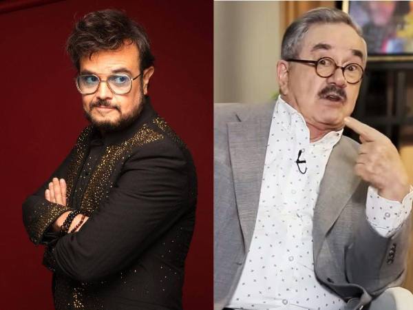 El cantante Aleks Syntek y el conductor de TV Pedrito Sola.