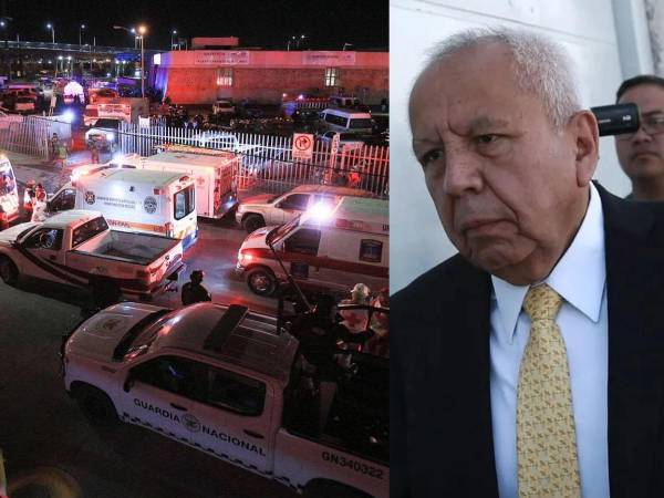 Un juez otorgó a Francisco Garduño (a la derecha), titular del Instituto Nacional de Migración, la suspensión provisional del proceso penal en su contra por su responsabilidad en el incendio que mató a 40 migrantes en marzo de 2023 en una estación migratoria en Ciudad Juárez, en la frontera norte de México.