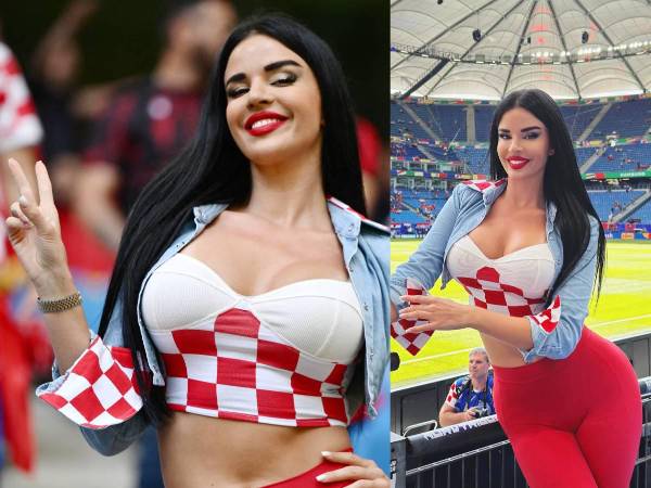 La influencer Ivana Knoll estuvo presente apoyando a Croacia en la Euro 2024 desde las gradas del estadio Volksparkstadion de Hamburgo, Alemania.