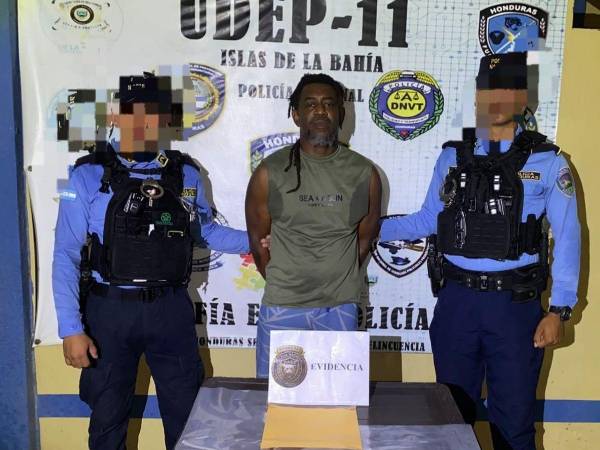La Policía reportó la captura de supuesto microtraficante en Roatán.