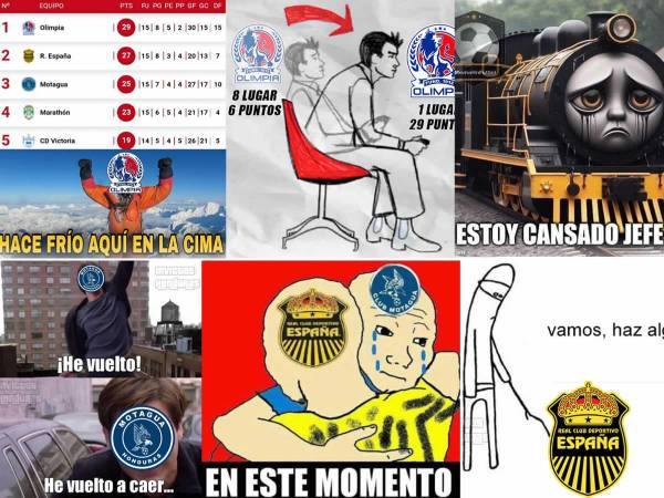 Los divertidos memes de la derrota del Real España ante el Olimpia con la que la Máquina perdió el liderato del Torneo Apertura 2024.
