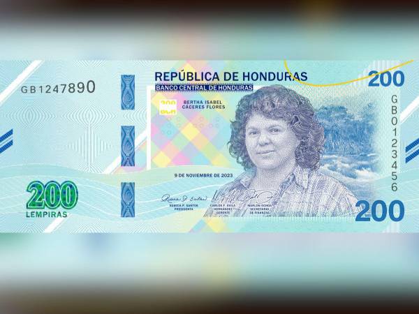 Imagen del nuevo billete de L200 en Honduras.