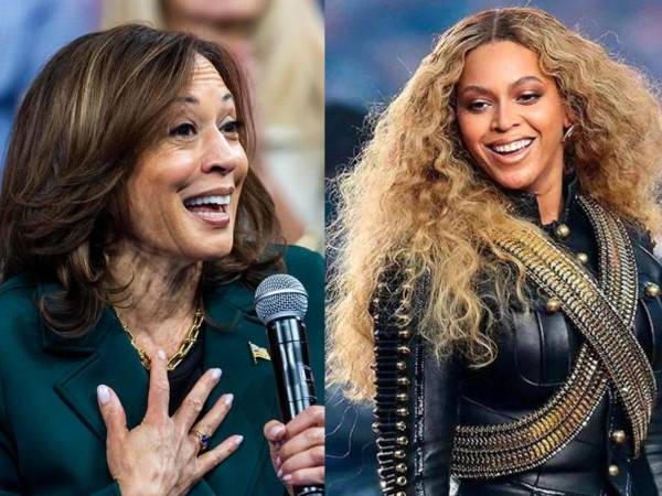 La vicepresidenta de Estados Unidos, Kamala Harris, y la cantante estadounidense Beyoncé.