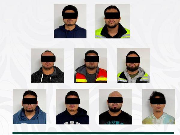Imagen de los detenidos publicada por el secretario de Seguridad y Protección Ciudadana, Omar García Harfuch.