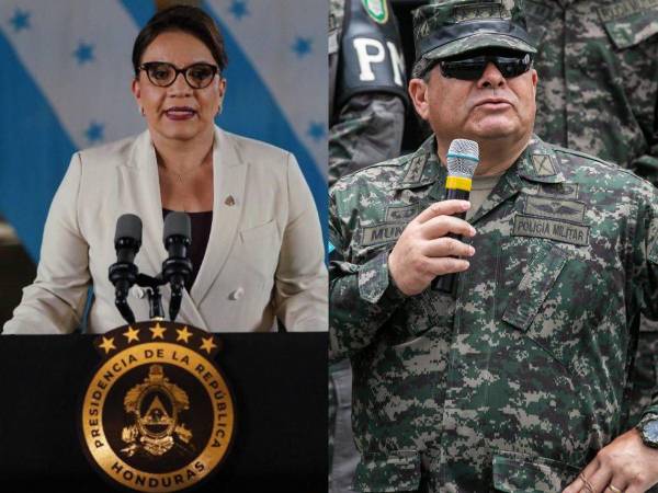 La presidenta de Honduras, Xiomara Castro, y el general Ramiro Fernando Muñoz Bonilla.