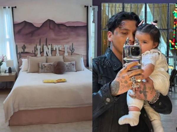 Christian Nodal presumió el cuarto de su hija en redes sociales.