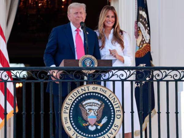 El presidente de Estados Unidos, Donald Trump, y su esposa, Melania, durante la celebración del 4 de Julio en la Casa Blanca.