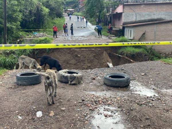 Cuatro colonias de Tegucigalpa quedaron incomunicadas luego que las lluvias provocaran el colapso de una caja puente en el sector El Manguito, entrada a la Reynel Fúnez