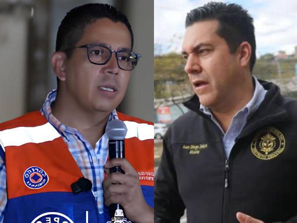 Juan Diego Zelaya, alcalde capitalino, y Reinaldo Sánchez, ministro de Copeco.