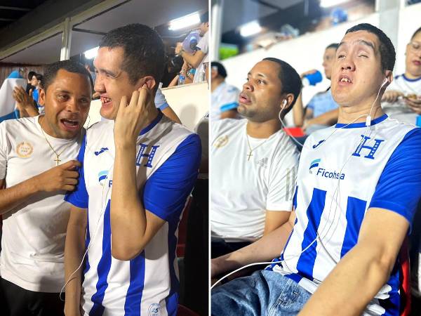 El árbitro hondureño Selvin Brown le ayudó al aficionado no vidente narrándole el juego Honduras vs Trinidad y Tobago.
