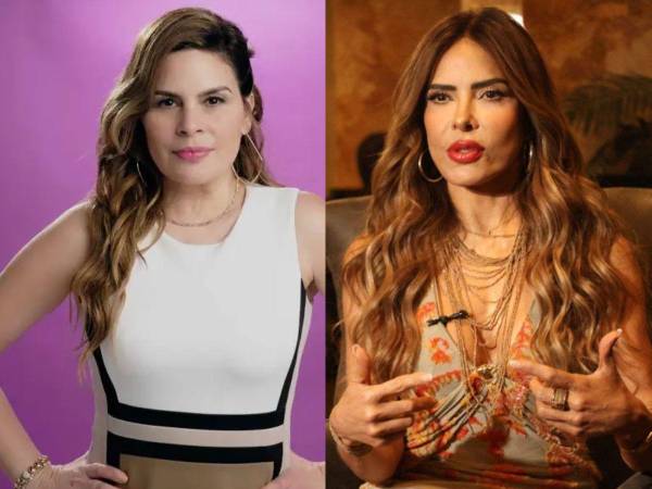 Las cantantes Gloria Trevi y Mary Boquitas.
