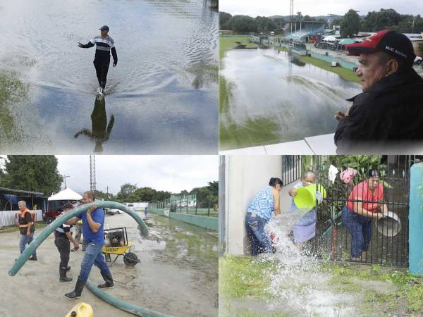 La cancha del estadio Rubén Deras que albergará la gran final de la Liga de Ascenso entre CD Choloma y Platense el sábado 14 de diciembre está inundada previo al partido que decidirá al campeón del Torneo Apertura 2024.