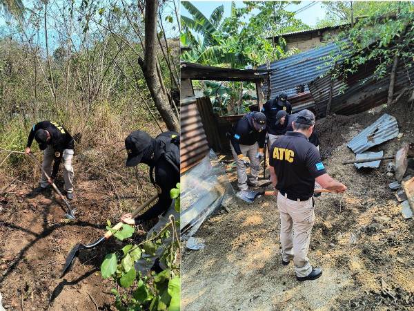 Agentes de la Atic realizan excavaciones en el sector de Lomas del Carmen.