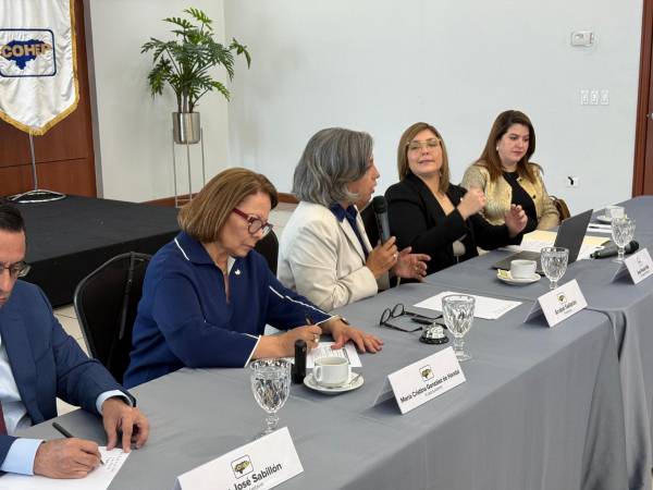 Anabel Gallardo, presidenta del Cohep, recibió a las consejeras Hall y López.