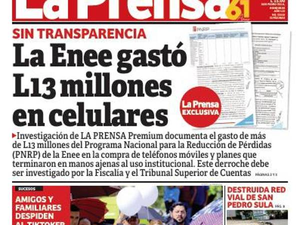 Enee gastó 13 millones en celulares