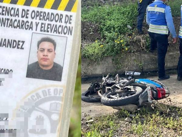 Fotografía en vida de Jorge Manuel Hernández y la escena del accidente.