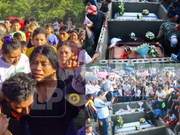 En medio de escenas de profundo dolor, familiares, amigos y vecinos dieron este jueves el último adiós a los cinco hermanos y a la bebé de siete meses que murieron durante el incendio que consumió su vivienda en la colonia Esquipulas Dos, en el sector noreste de San Pedro Sula.