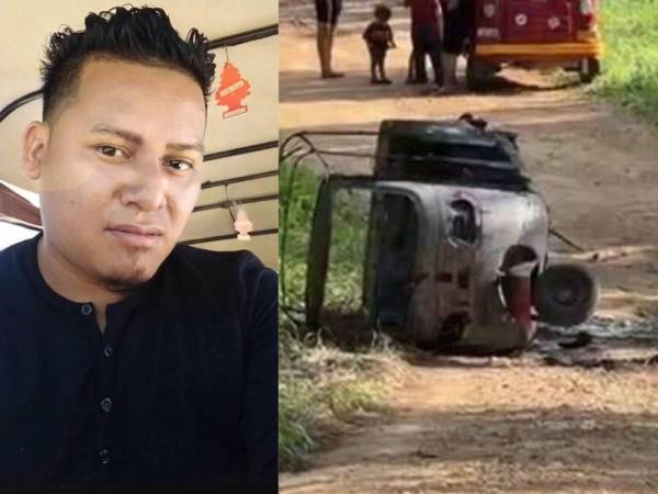 Fotografía en vida de Rigoberto Medina y la escena del crimen.