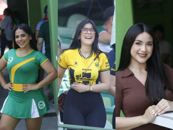 Las bellas chicas que cautivaron en el derbi sampedrano entre Marathón y Real España en el estadio Yankel Rosenthal, donde se vivió una fiesta.