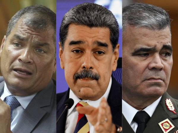Rafael Correa, Nicolás Maduro y Vladimir Padrino, tres de los grandes perdedores de la izquierda internacional de las elecciones en Honduras.