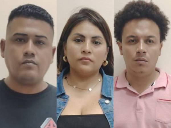 Fotografía de ‘El Yader’, ‘La Kenia’ y ‘El Leo’, presunta banda que a carros en SPS