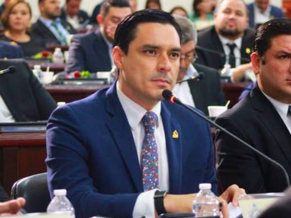 Diputado nacionalista Kilvett Bertrand durante la primera sesión posterior a la instalación de la nueva legislatura en el Congreso Nacional.