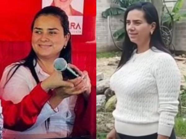 Fotografía y captura de pantalla del video donde aparece la diputada Isis Cuéllar en campaña política en Copán.