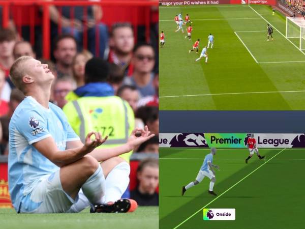Haaland le dio el triungo al Manchester City ante el United en la Premier League.