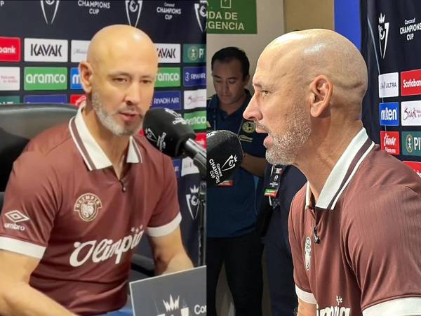 Eduardo Espinel, entrenador del Olimpia, habló en conferencia de prensa tras la eliminación de su equipo contra América en la Concacaf Champions Cup.
