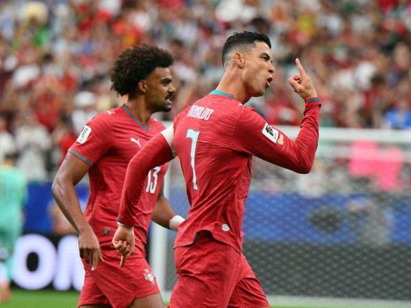 Cristiano Ronaldo celebrando su primer gol en el Mundial 2026.