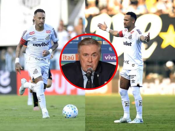 Neymar tuvo una actuación discreta con Santos ante Corinthians ante la mirada del cuerpo técnico de Ancelotti, técnico de Brasil.