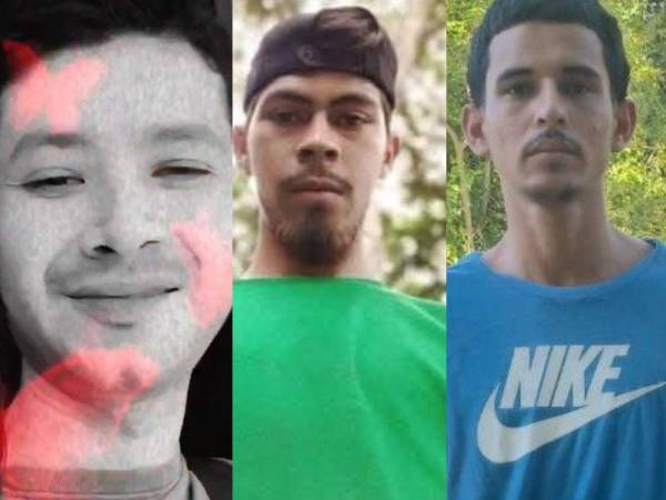 Rostros de los tres hombres asesinados; se desconoce el móvil del crimen.