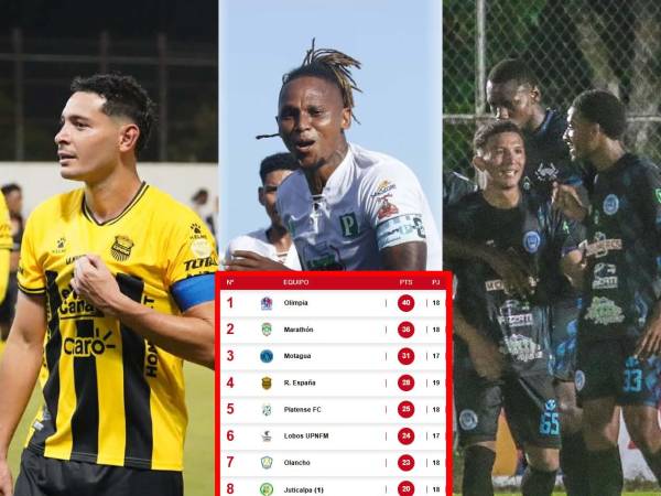 La tabla de posiciones del Torneo Apertura 2025 de la Liga Nacional de Honduras.