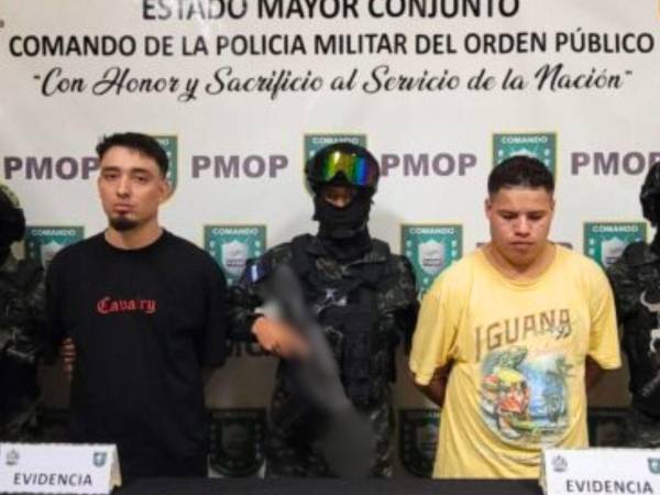 Los detenidos fue identificado como Nelson Antonio Gómez Licona y Carlos David Portillo Rivera.