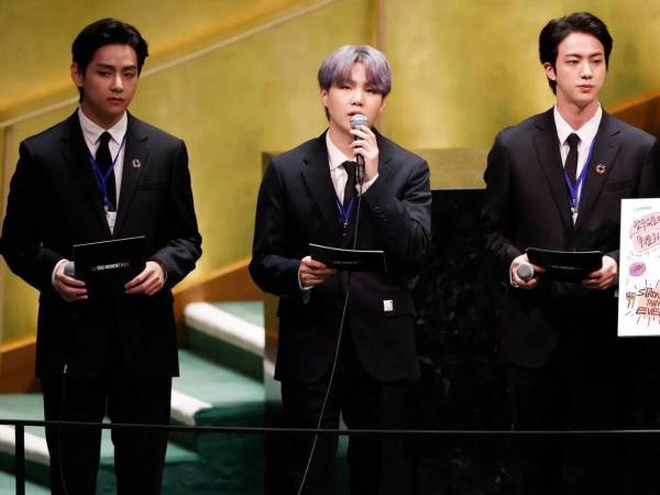 Imagen de archivo de algunos miembros de BTS.