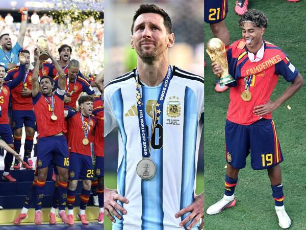 Las imágenes de los festejos de España como campeón del Mundial 2026 y las lágrimas de Lionel Messi por perder el título de la Copa del Mundo. Lamine Yamal se roba el show.
