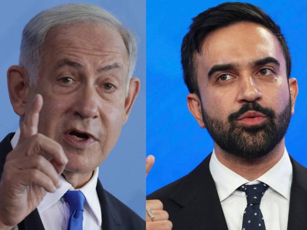 Composición fotográfica muestra a Netanyahu y Mamdani.