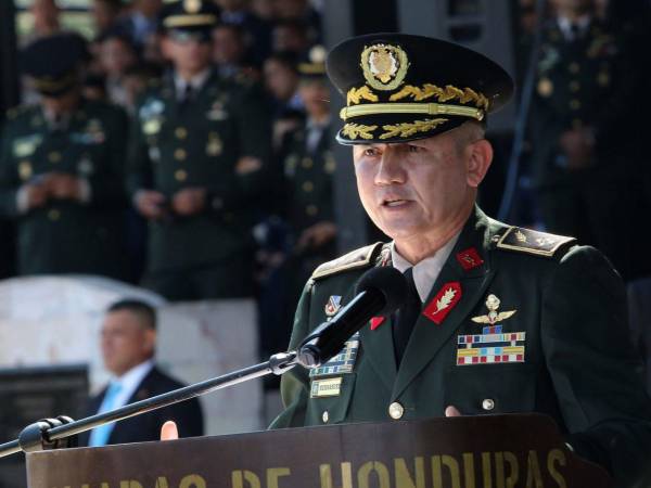El jefe de las Fuerzas Armadas de Honduras, Roosevelt Hernández, durante un evento oficial a principio de año.
