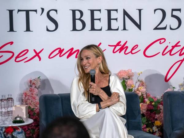 La actriz Sarah Jessica Parker en una conferencia de prensa.