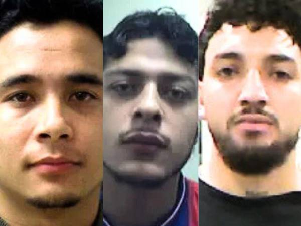 Los tres hondureños detenidos en Memphis.