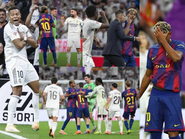 Las imágenes que dejó el explosivo Clásico con triunfo del Real Madrid 2-1 contra el Barcelona en el estadio Santiago Bernabéu por la jornada 10 de la Liga Española. ¡El partido terminó en bronca tremenda!