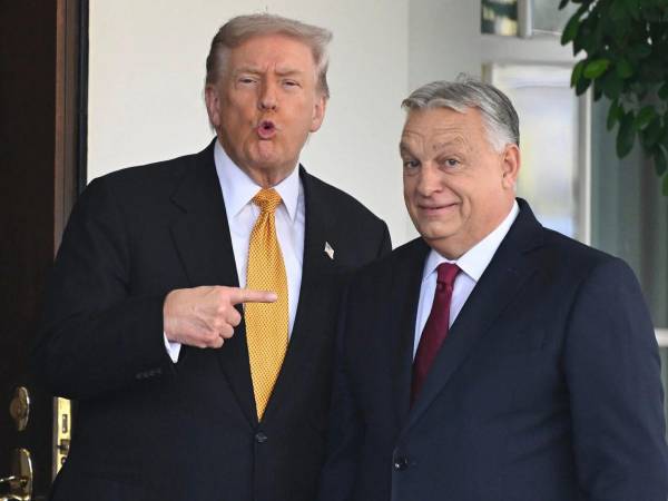 Trump y Orbán durante un encuentro oficial.