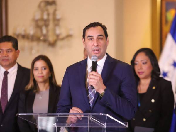 Guillermo Panting, gerente de la Enee, durante una conferencia de prensa en Casa Presidencial.