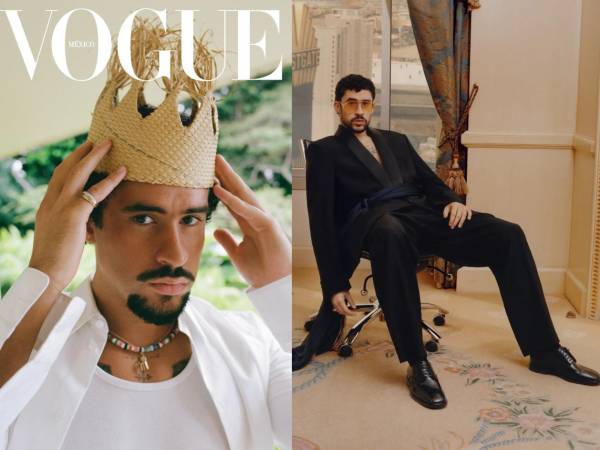 El cantante puertorriqueño Bad Bunny posó para la revista Vogue en diciembre de 2025.
